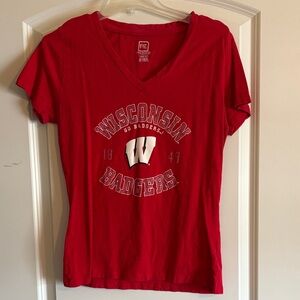 Wisconsin Badgers Women's V-Neck Graphic Tee